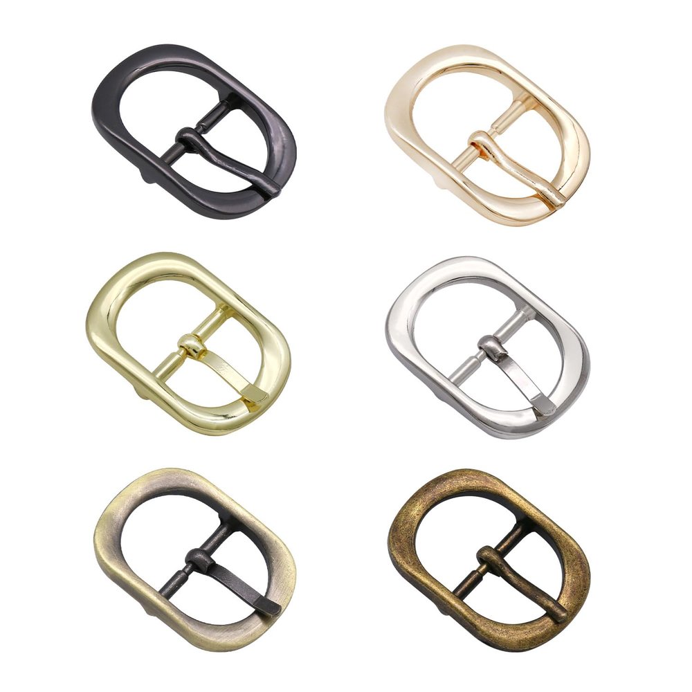 Qimoo Metal Roller Buckle - 6Pcs 3/5 Inches Single Prong Leather Buckle Oval Center Bar for Belt, Shoes, Bags