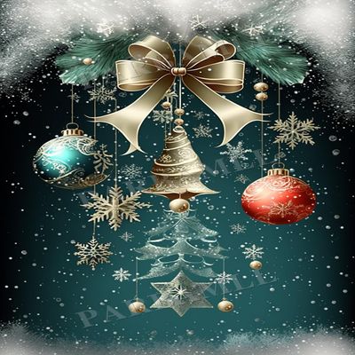 Christmas Snowflake Bells Diamond Painting, Cross Stitch Adult Children Handmade DIY Art Round Diamond Paste Decorations, Suitable for Wall Decor Bedroom Decor and Gift Giving 16X24in