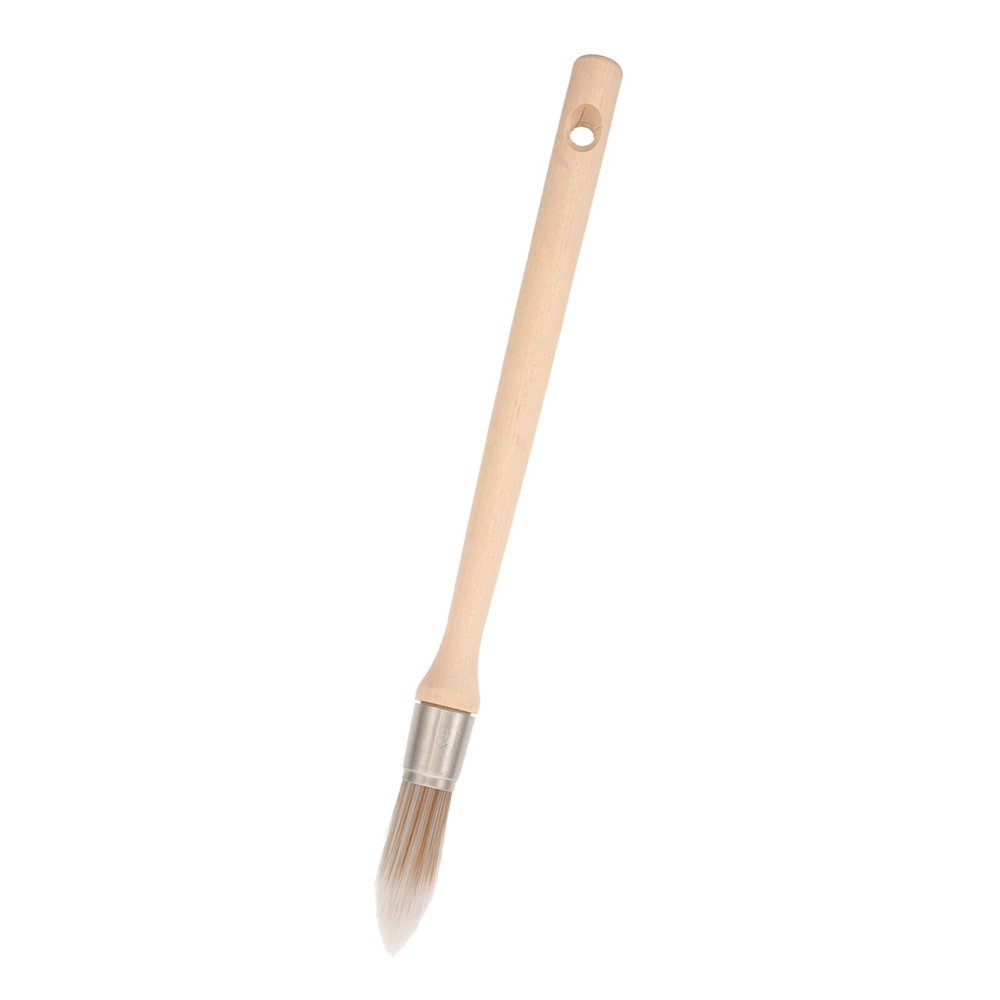 Uonlytech Round Small Paint Brush Ergonomic Wooden Handle Reusable Paint Brushes for Painting Cleaning and Crafts No Marks Chemical Bristles for Smooth Application