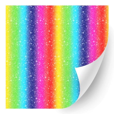 HTV4U Glitter Pride Rainbow Patterned Heat Transfer Vinyl (Rainbow Spectrum, 12" x 12") - Printed Heat Press Iron on Vinyl, Design Paper