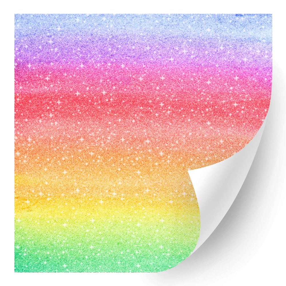 HTV4U Glitter Pride Rainbow Patterned Heat Transfer Vinyl (Ombre 15A, 12" x 3 Yards) - Iron on Vinyl, Heat Press Transfer Paper, Graphic Design