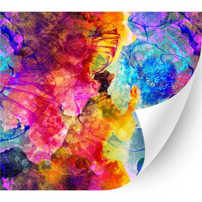 HTV4U Pride Rainbow Patterned Adhesive Vinyl (Rainbow Flowers, 13.5" x 5 Yards) - Car Sticker Decal, Glass, Window Decoration, DIY Craft Projects