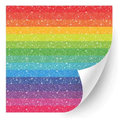 HTV4U Glitter Pride Rainbow Patterned Heat Transfer Vinyl (Rainbow Horizontal, 12" x 12") - Iron on Vinyl, Heat Press Paper, Graphic Design
