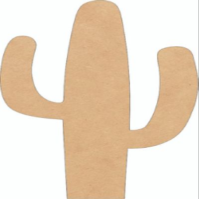 Blank Cactus Wooden 12 Inch Cutout, Unfinished Wood Western Cacti Craft Shape, Paintable MDF