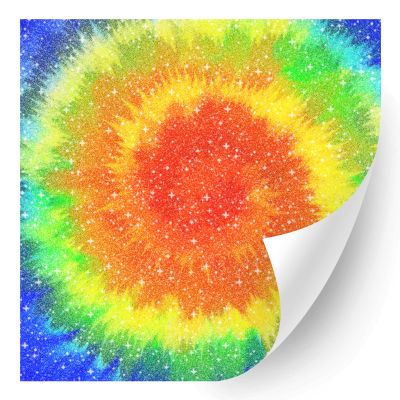 HTV4U Glitter Tie Dye Patterned Heat Transfer Vinyl (Rainbow Swirl Tie Dye, 12" x 1 Yard) - Heat Press Transfer Paper, Graphic Design Printed Patterns