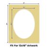 16x20 Mat Bevel Cut for 12x16 Photos - Precut Soft Yellow Oval Shaped Photo Mat Board Opening - Acid Free Matte to Protect Your Pictures - Bevel Cut for Family Photos, Pack of 1 Matboard Show Kit With view 2