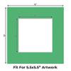 10x10 Mat Bevel Cut for 6x6 Photos - Precut Bright Green Square Shaped Photo Mat Board Opening - Acid Free Matte to Protect Your Pictures - Bevel Cut for Family Photos, Pack of 1 Matboard Show Kit view 2