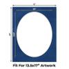 16x20 Mat Bevel Cut for 13.5x17 Photos - Precut Brooke Blue Suede Oval Shaped Photo Mat Board Opening - Acid Free Matte to Protect Your Pictures - Bevel Cut for Family Photos, Pack of 1 Matboard Show view 2