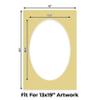 16x24 Mat Bevel Cut for 13x19 Photos - Precut Soft Yellow Oval Shaped Photo Mat Board Opening - Acid Free Matte to Protect Your Pictures - Bevel Cut for Family Photos, Pack of 1 Matboard Show Kit With view 2