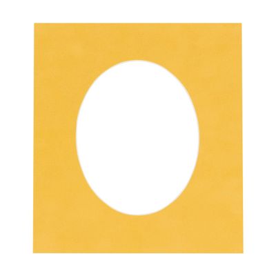 16x20 Mat Bevel Cut for 12x16 Photos - Precut Bright Yellow Oval Shaped Photo Mat Board Opening - Acid Free Matte to Protect Your Pictures - Bevel Cut for Family Photos, Pack of 1 Matboard Show Kit