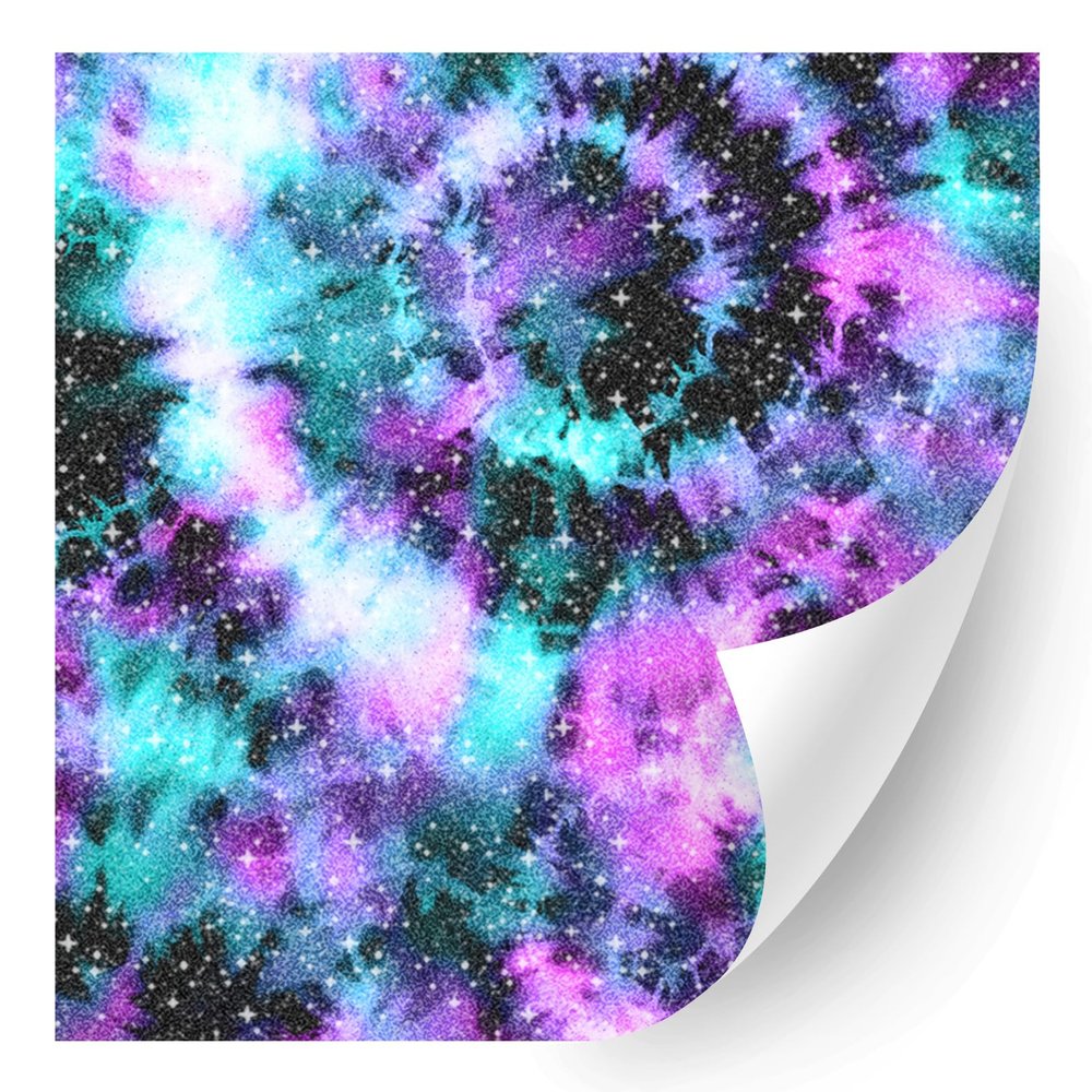 HTV4U Glitter Tie Dye Patterned Heat Transfer Vinyl (Turquoise Tie Dye, 12" x 1 Yard) - Iron on Vinyl, Heat Press Printed Patterns for T-Shirt, Hat, DIY Craft