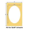 16x24 Mat Bevel Cut for 13x19 Photos - Precut Chamois Yellow Oval Shaped Photo Mat Board Opening - Acid Free Matte to Protect Your Pictures - Bevel Cut for Family Photos, Pack of 1 Matboard Show Kit view 2