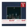 10x10 Mat Bevel Cut for 6x6 Photos - Precut Navy Blue Suede Square Shaped Photo Mat Board Opening - Acid Free Matte to Protect Your Pictures - Bevel Cut for Family Photos, Pack of 1 Matboard Show Kit view 1