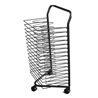 DonHeK Art Drying Rack Paint Drying Rack for Classroom Art 16 Shelves Metal Artwork Storage Display Rack Art Drying Rack with Wheels,Mobile Art Drying Rack for Home or Classroom Use