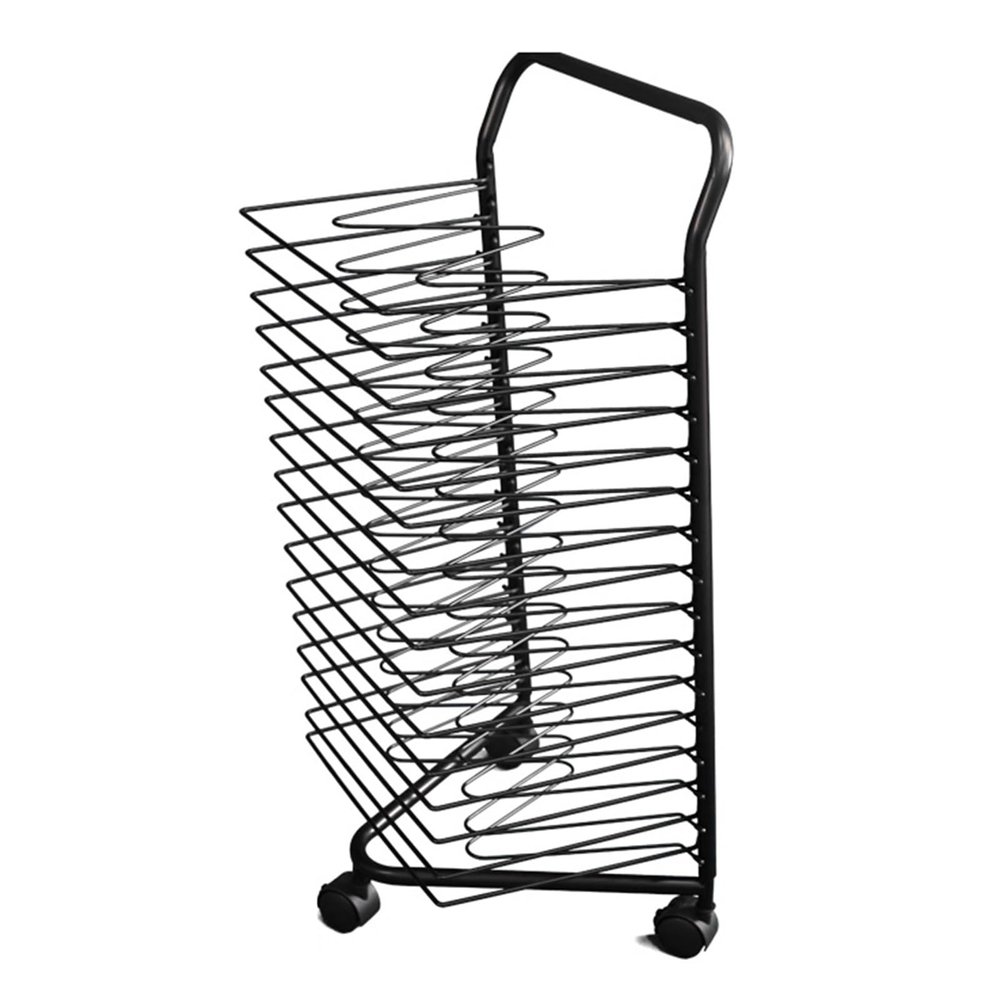 DonHeK Art Drying Rack Paint Drying Rack for Classroom Art 16 Shelves Metal Artwork Storage Display Rack Art Drying Rack with Wheels,Mobile Art Drying Rack for Home or Classroom Use