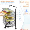 DonHeK Art Drying Rack Paint Drying Rack for Classroom Art 16 Shelves Metal Artwork Storage Display Rack Art Drying Rack with Wheels,Mobile Art Drying Rack for Home or Classroom Use view 3