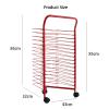 DonHeK Art Drying Rack Paint Drying Rack Art 16 Shelves Metal Artwork Storage Display Rack Art Drying Rack with Wheels,Mobile Art Drying Rack for Home or Classroom Red view 2