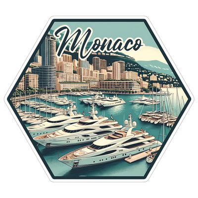 Monaco Sticker 4 Inch City Travel Souvenir Destination - Waterproof Vinyl Decal for Laptop Water Bottle Car Tumbler - Durable Aesthetic Long-Lasting Stickers for Adults ID44990