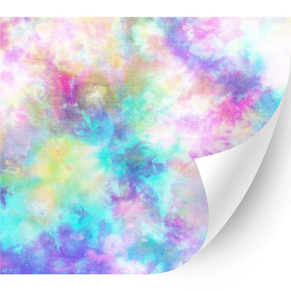 HTV4U Tie Dye Patterned Glossy Adhesive Vinyl (Pastel Tie Dye on Canvas, 12" x 13.5") - Die Craft Cutters Machine, DIY Craft Project, Scrapbooking, Car Decal Sticker, Glass