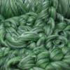 Merino Silk Luxe Tonal Designer Blend. Superfine Merino, Mulberry Silk, Tussah Silk. Top Roving for Spinning or Felting. Velvet Moss 1oz view 3