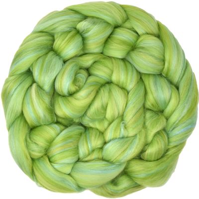 Merino Silk Luxe Tonal Designer Blend. Superfine Merino, Mulberry Silk, Tussah Silk. Top Roving for Spinning or Felting. Enchanted Forest 4oz