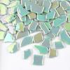 0.78"-1.57" Irregular Ceramics Mosaic Tiles,1.1LB Mosaic Pieces Stones for Home Decoration DIY Craft Plates Flowerpots Vases Cups Mosaic Making Supplies (Iridescent Light Green) view 1