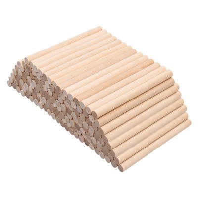 Coadura 100 Pcs Wooden Dowel Rods - 1/2 x 6 Inch Unfinished Hardwood Sticks,Dowel Rods Wood Sticks for Craft and DIY, Macrame Dowel,Wooden Poles