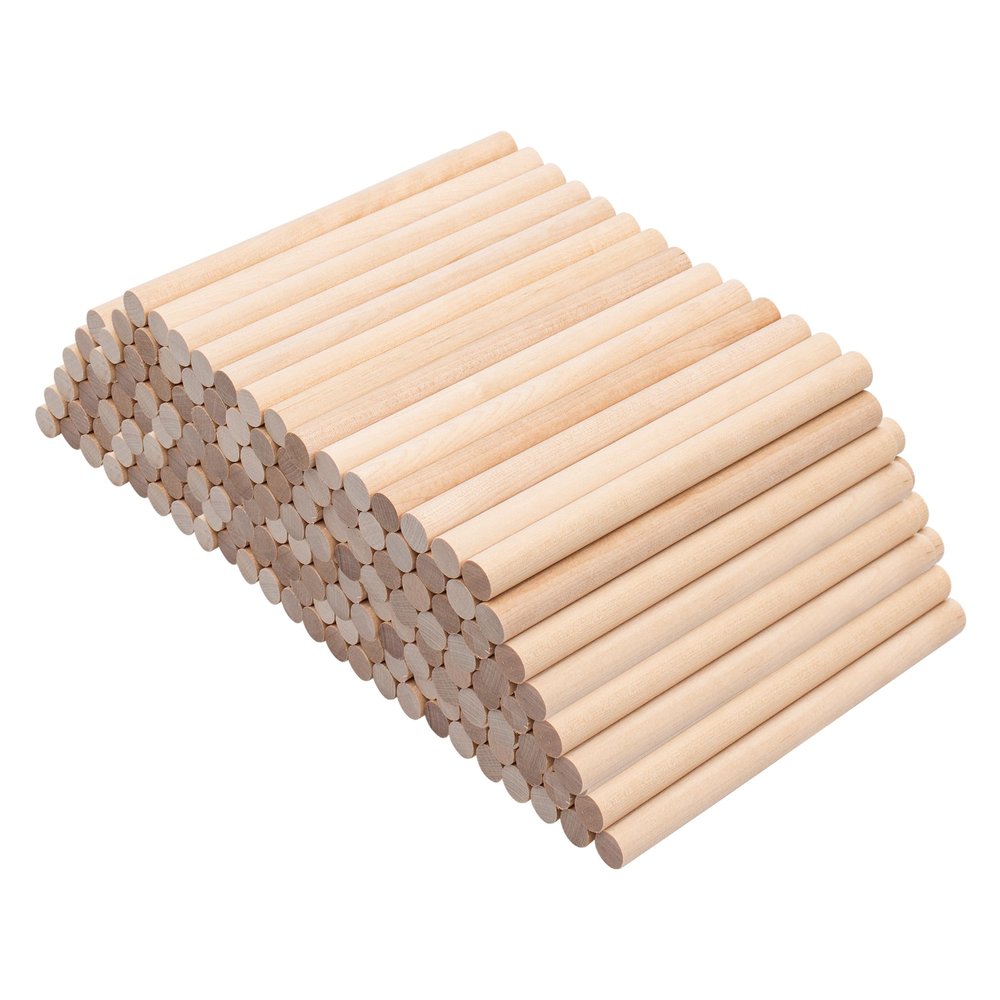 Coadura 100 Pcs Wooden Dowel Rods - 1/2 x 6 Inch Unfinished Hardwood Sticks,Dowel Rods Wood Sticks for Craft and DIY, Macrame Dowel,Wooden Poles