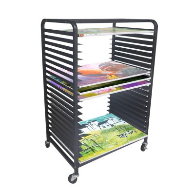 DonHeK Paint Drying Rack Art Drying Rack 20 Shelves Metal Art Work Storage Display Rack Art Drying Rack with Wheels,Mobile Art Drying Rack for Classroom or Home