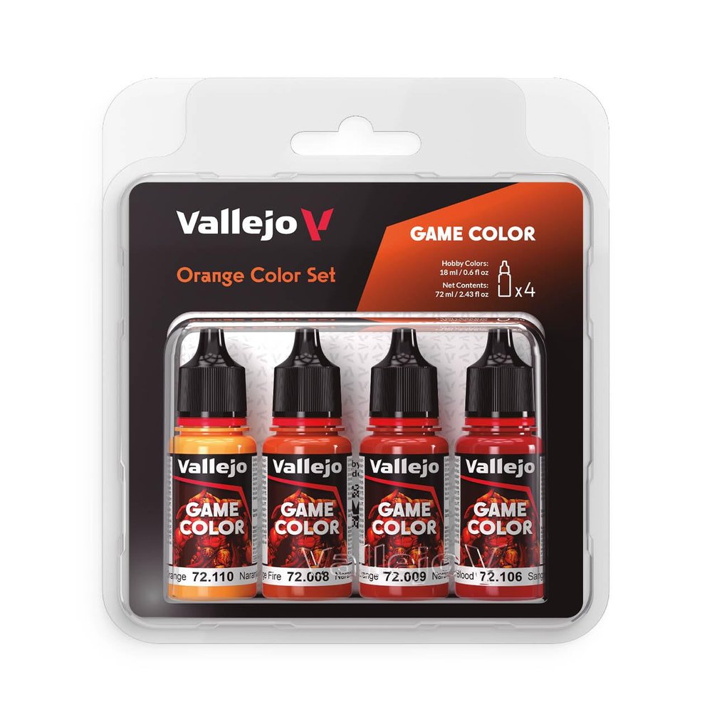 Vallejo - Orange Color Set | Game Color | Contains 4 Bottles x 18 ml (0.60 fl.oz.)