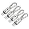 uxcell Cord End Cap, 4Pcs 8mm/0.32" End Cap Barrel Beads Terminators Cord with Screws Finding for Tassel Jewelry Making Bag Strap DIY, Silver view 1