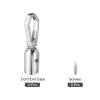 uxcell Cord End Cap, 4Pcs 8mm/0.32" End Cap Barrel Beads Terminators Cord with Screws Finding for Tassel Jewelry Making Bag Strap DIY, Silver view 3