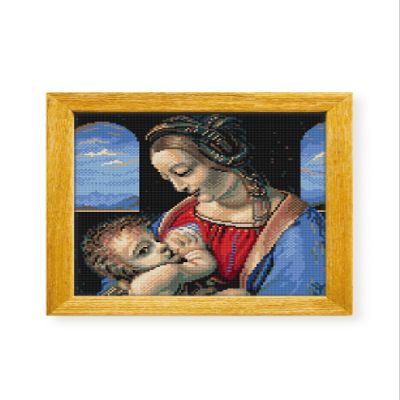 Awesome Pattern Studio Madonna Litta by Leonardo da Vinci DS2287, Diamond Painting Kit, Diamond Art Kits for Adults, Full Drill 5D Diamond Dots Kits. All Items Included.