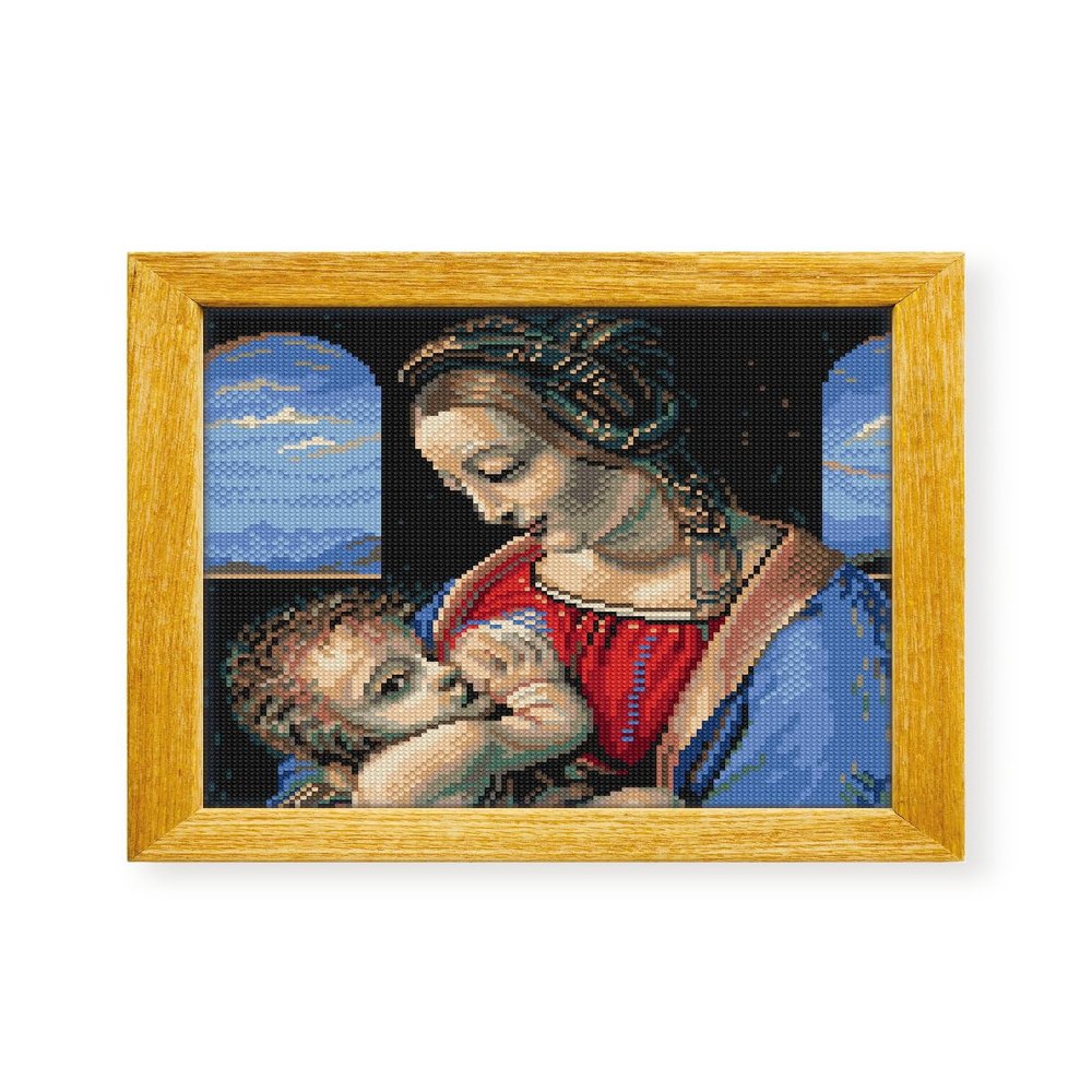 Awesome Pattern Studio Madonna Litta by Leonardo da Vinci DS2287, Diamond Painting Kit, Diamond Art Kits for Adults, Full Drill 5D Diamond Dots Kits. All Items Included.