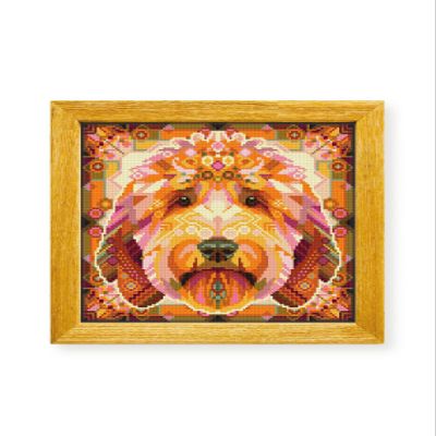 Awesome Pattern Studio Mandala Goldendoodle DS2299, Diamond Painting Kit, Diamond Art Kits for Adults, Full Drill 5D Diamond Dots Kits. All Items Included.