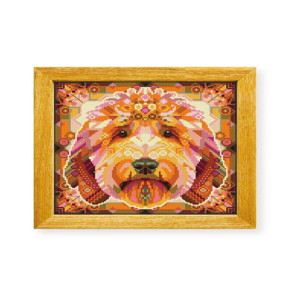 Awesome Pattern Studio Mandala Goldendoodle DS2299, Diamond Painting Kit, Diamond Art Kits for Adults, Full Drill 5D Diamond Dots Kits. All Items Included.