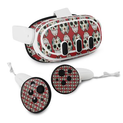 MightySkins Skin Compatible with Meta Quest 3 - Sugar Skull | Protective, Durable, and Unique Vinyl Decal wrap Cover | Easy to Apply, Remove, and Change Styles