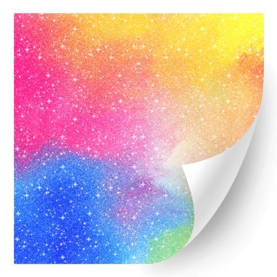 HTV4U Glitter Abstract Oil Painting Patterned Heat Transfer Vinyl (Rainbow Brush Strokes, 12" x 5 Yards) - Shine Effect Printed Iron on Vinyl, Heat Press Paper for T-Shirt, Fabric