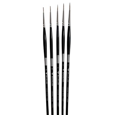 Trekell Legion Synthetic Mongoose Long Handle Artist Brushes for Oil and Acrylic Liner - 9100L Series / 5/0-2