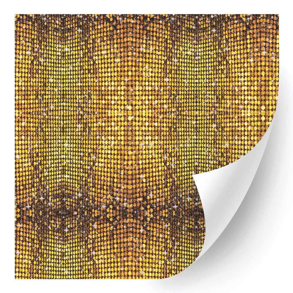 HTV4U Glitter Abstract Oil Painting Patterned Heat Transfer Vinyl (Gold Jewelry, 12" x 1 Yard) - Shine Effect Heat Press Transfer Paper, Printed Patterns for Clothing
