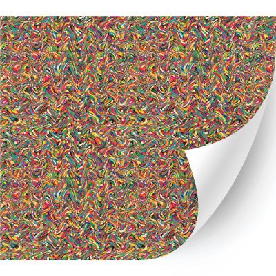 HTV4U Abstract Oil Painting Patterned Adhesvie Vinyl (Digital Silk, 11" x 3 Yards) - Glass, Window Decoration Decal Stickers, Craft Idea, Die Cutter