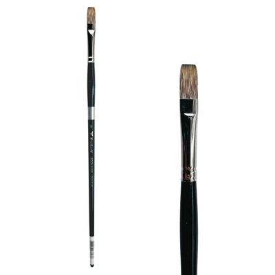 Trekell Legion Synthetic Mongoose Long Handle Artist Brushes for Oil and Acrylic Long Flat - 9100FL Series / 8