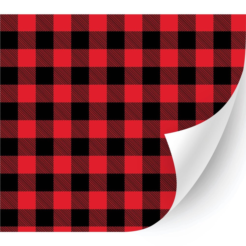 HTV4U Plaid & Checker Box Patterned Adhesive Vinyl (Buffalo Palid Red, 13.5" x 3YD) - Glossy Signs, Scrapbooking, Craft, Die Cutters, Car Decal, Window