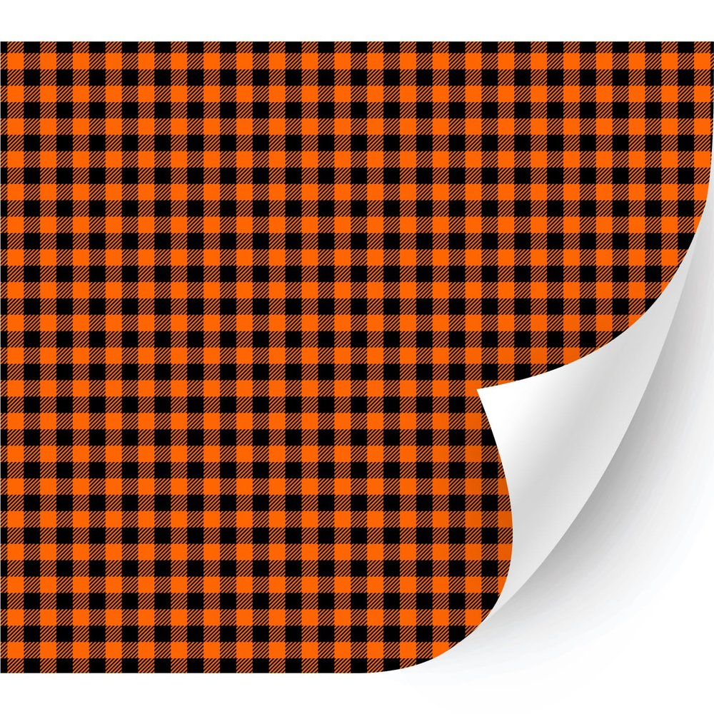 HTV4U Halloween Patterned Adhesive Vinyl (Halloween Tablecloth, 13.5" x 3 Yards) - Glossy Car Sticker Decal, Glass, Window Decoration, DIY Craft