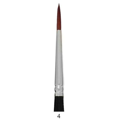 Trekell Crimson Taklon Synthetic Artist Brushes - Long Handle for Oil & Acrylic Painting Round - 1500 Series / 4
