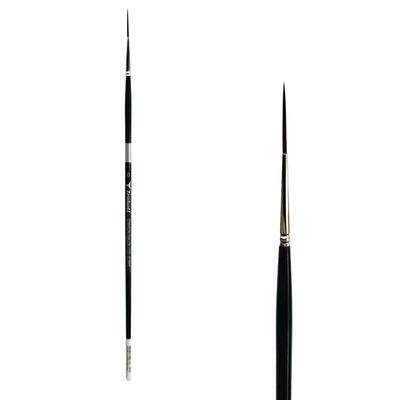 Trekell Crimson Taklon Synthetic Artist Brushes - Long Handle for Oil & Acrylic Painting Script/Rigger - 1550 Series / 0