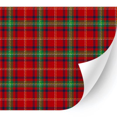 HTV4U Plaid & Checker Box Patterned Adhesive Vinyl (Christmas Red Tartan, 13.5" x 5 Yards) - Glossy Outdoor DIY Craft, Glass, Window, Car Decal Sticker, Design