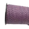ShapesbyX 5 Yards Regenerated Leather Braided Cords 3mm Round for Jewelry Making or Bolo Tie Distressed Purple view 3