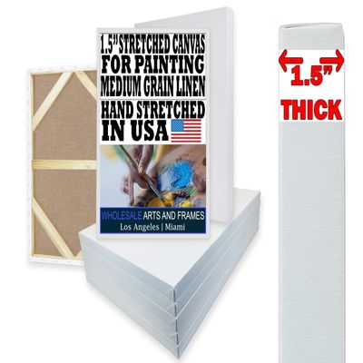 Stretched Linen Canvas for Painting 4x6 10PK 1.5" Linen 14 Oz White Stretched Large Canvas for Painting 4 x 6 Bulk Canvases Value Pack. Blank 6x4 Canvases Universal Triple Primed