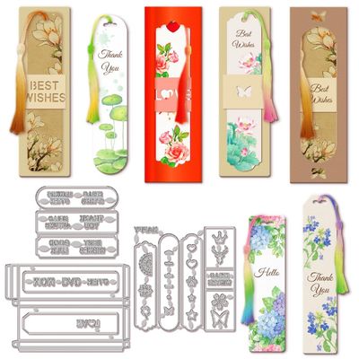 GLOBLELAND Bookmark Cutting Dies Blessings Bookmark Cut Die Greetings Bookmark Die Cuts for DIY Scrapbooking Photo Album Decorative Embossing Paper Card